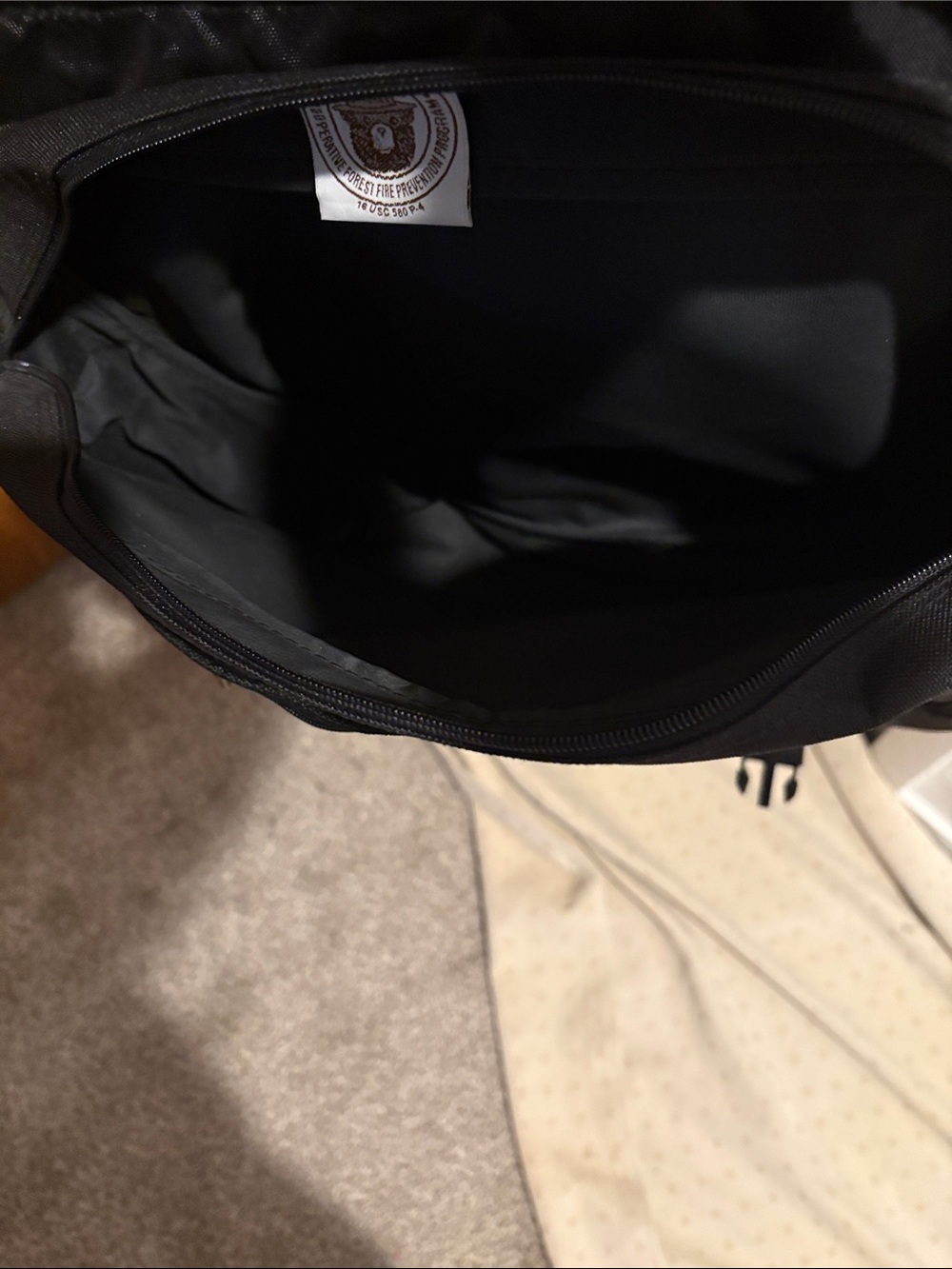 Smokey Bear Black Canvas Messenger Bag - Only You - Picture 5 of 6